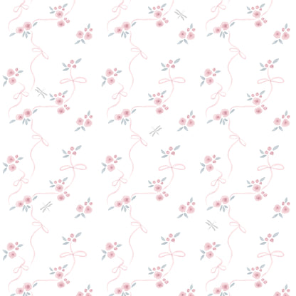 Victorian Bows Wallpaper – pink