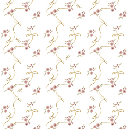 Victorian Bows Wallpaper – rose