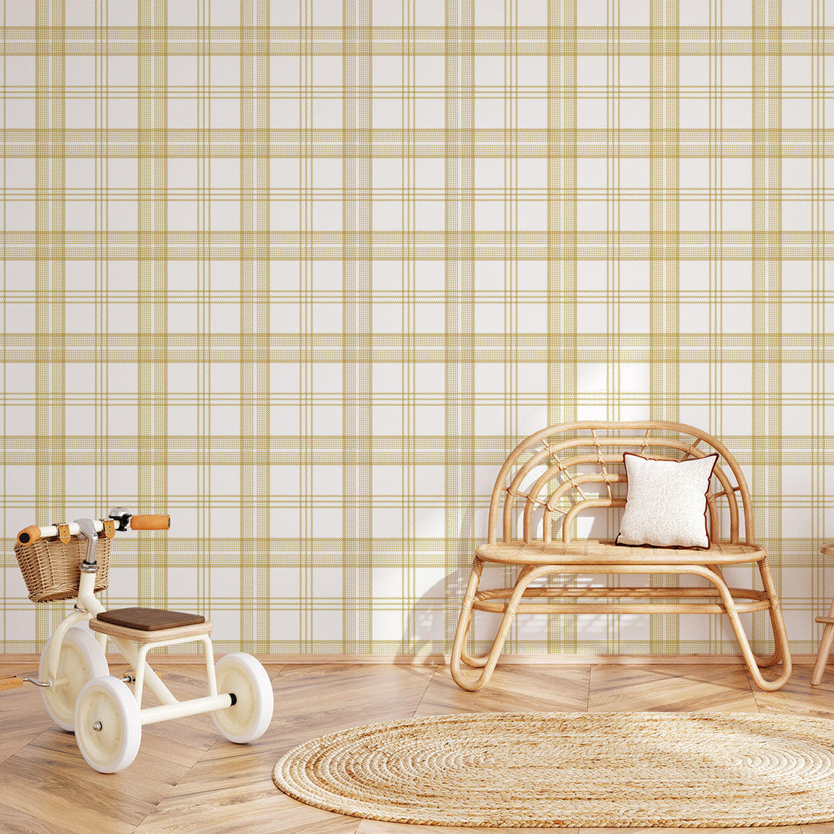 Papel de Parede Xadrez Classic – cor mostarda