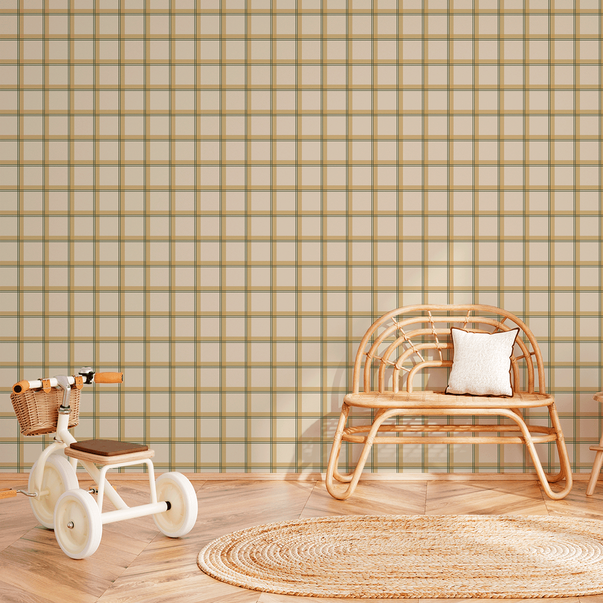 Double Check Wallpaper – mustard