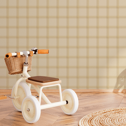 Double Check Pastel Wallpaper – mustard