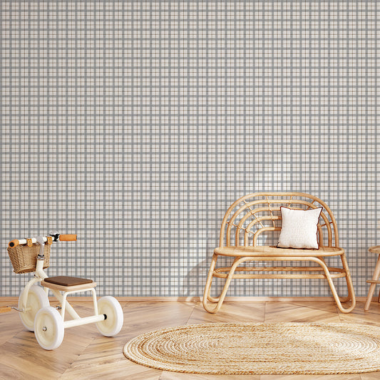 Country Linen Plaid Wallpaper