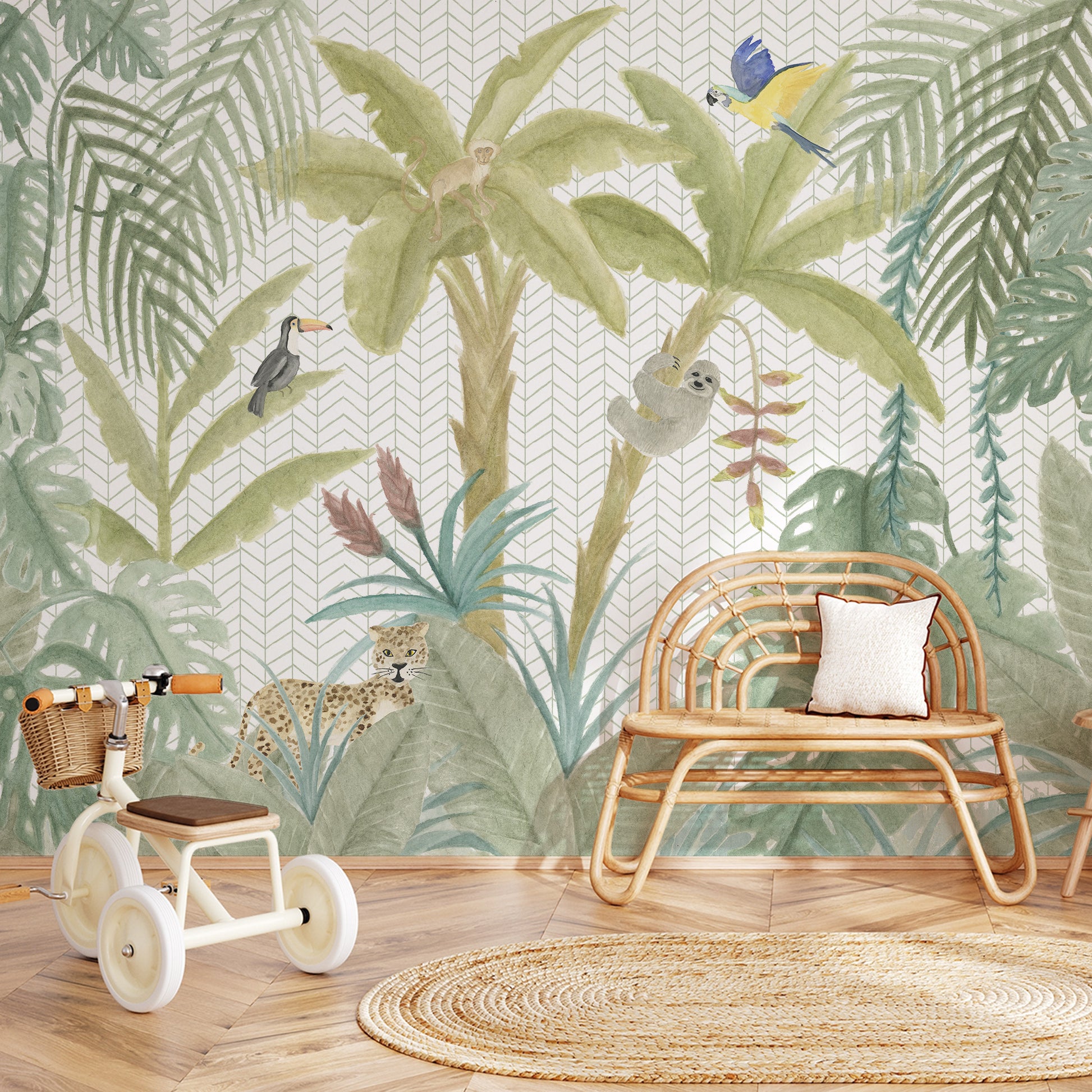 Papel de parede Selva Tropical Bichos